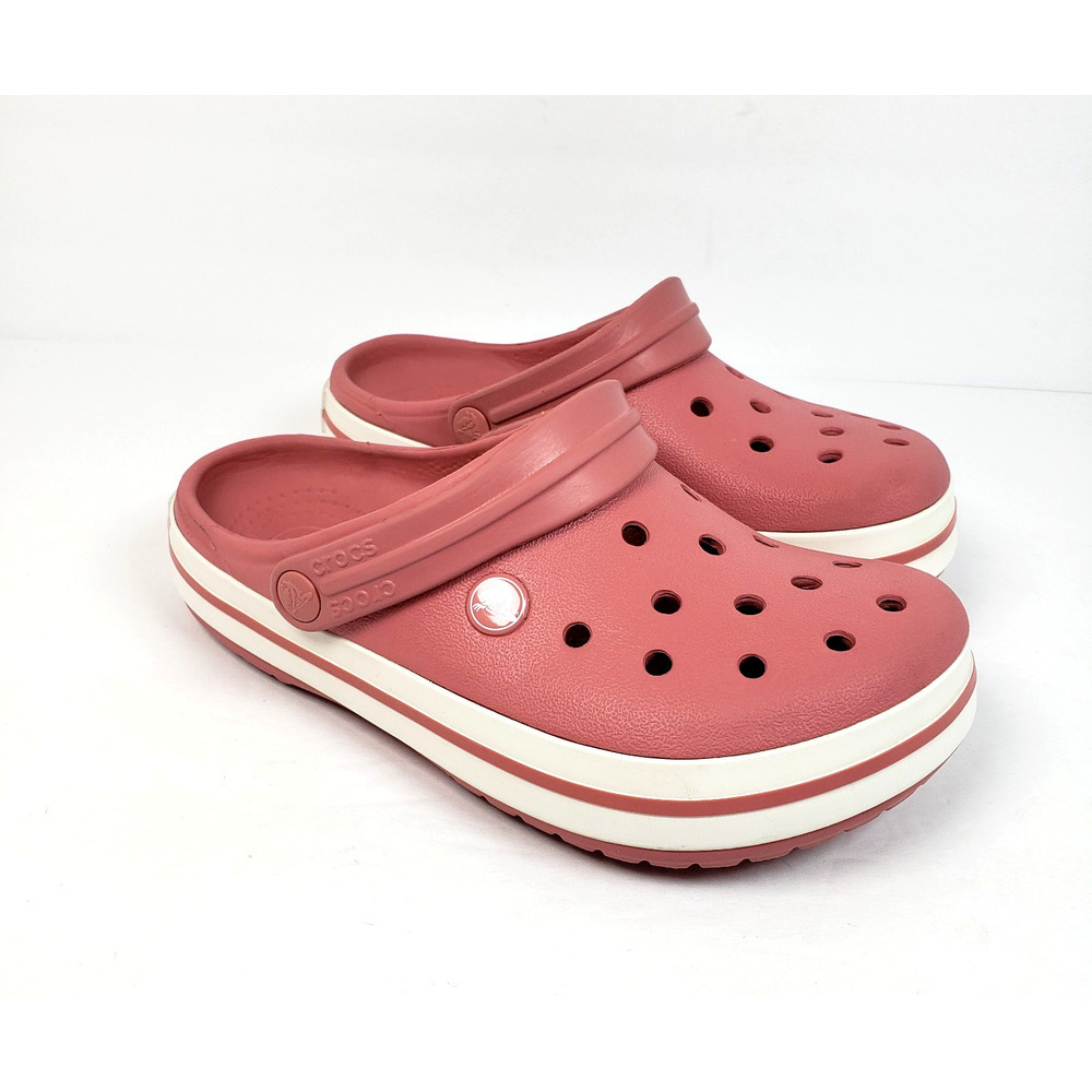 Crocs Crocband Womens Size 6 Girls Sz 4Y Pink Slip On Casual Clog Shoes 11016